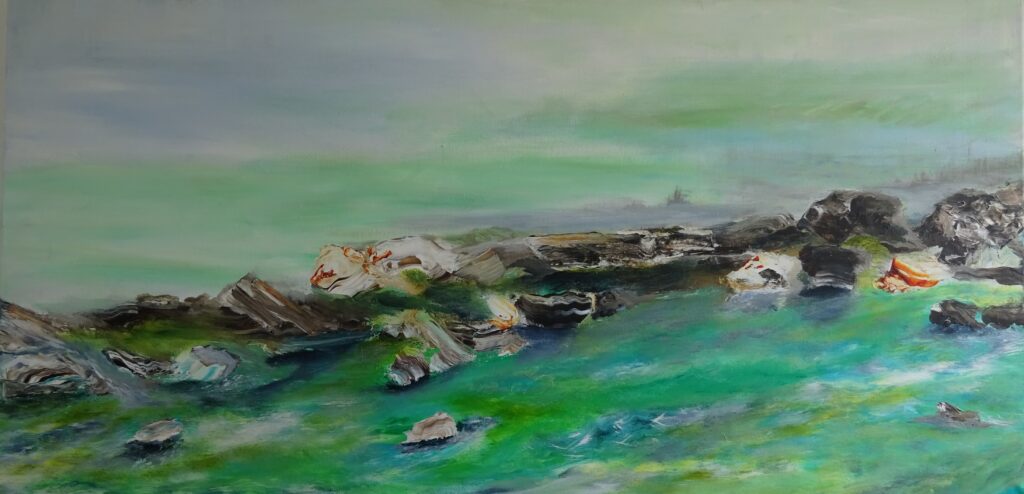 Verzasca I, 70x140 cm, Acryl auf Leinwand