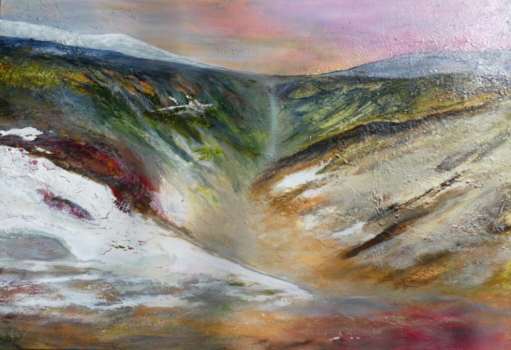 Highlands in Island, 50x70 cm, Acryl auf Leinwand